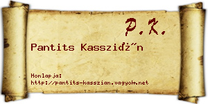 Pantits Kasszián névjegykártya